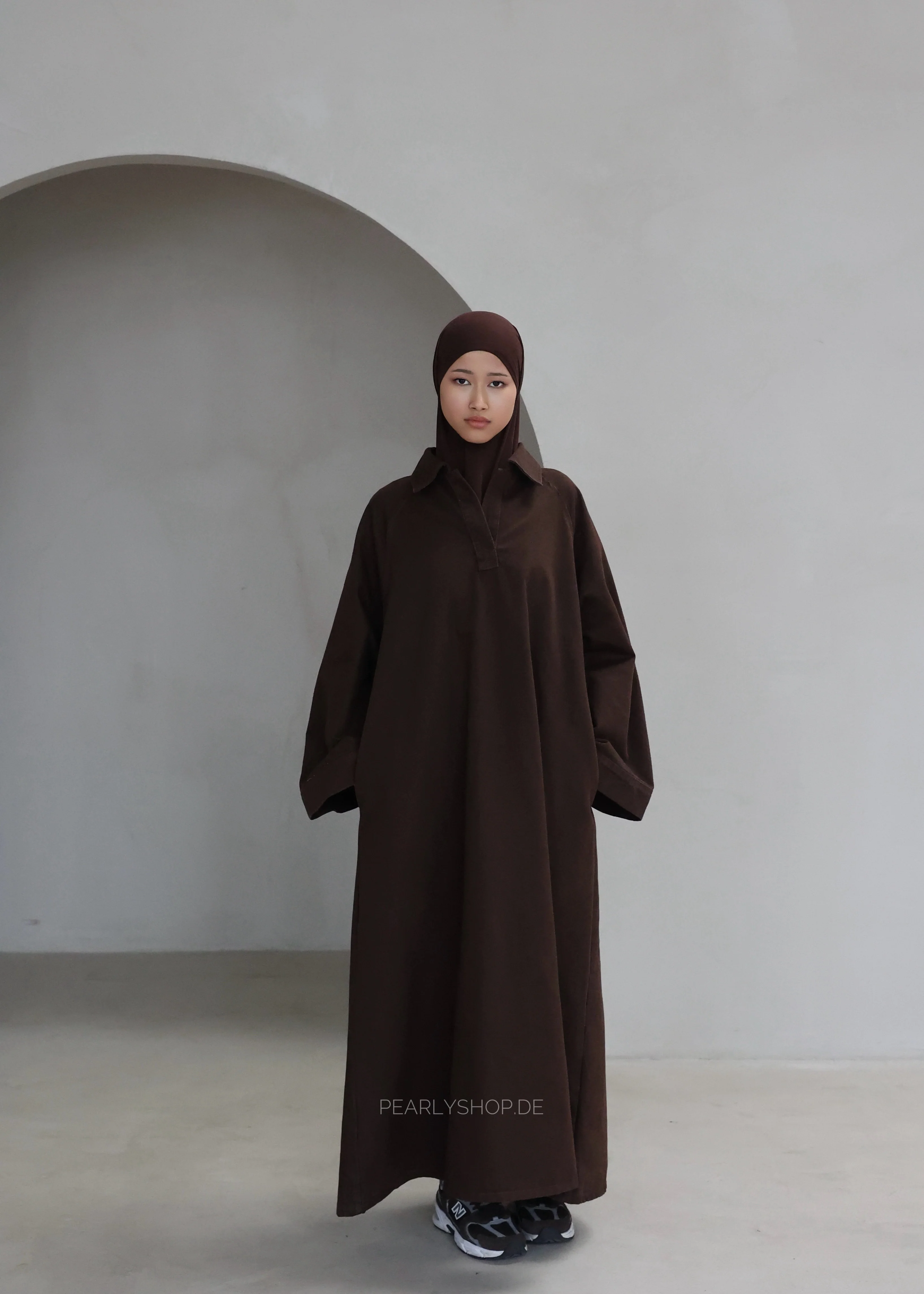 Abaya DENIM FLOW Brown - Image 10