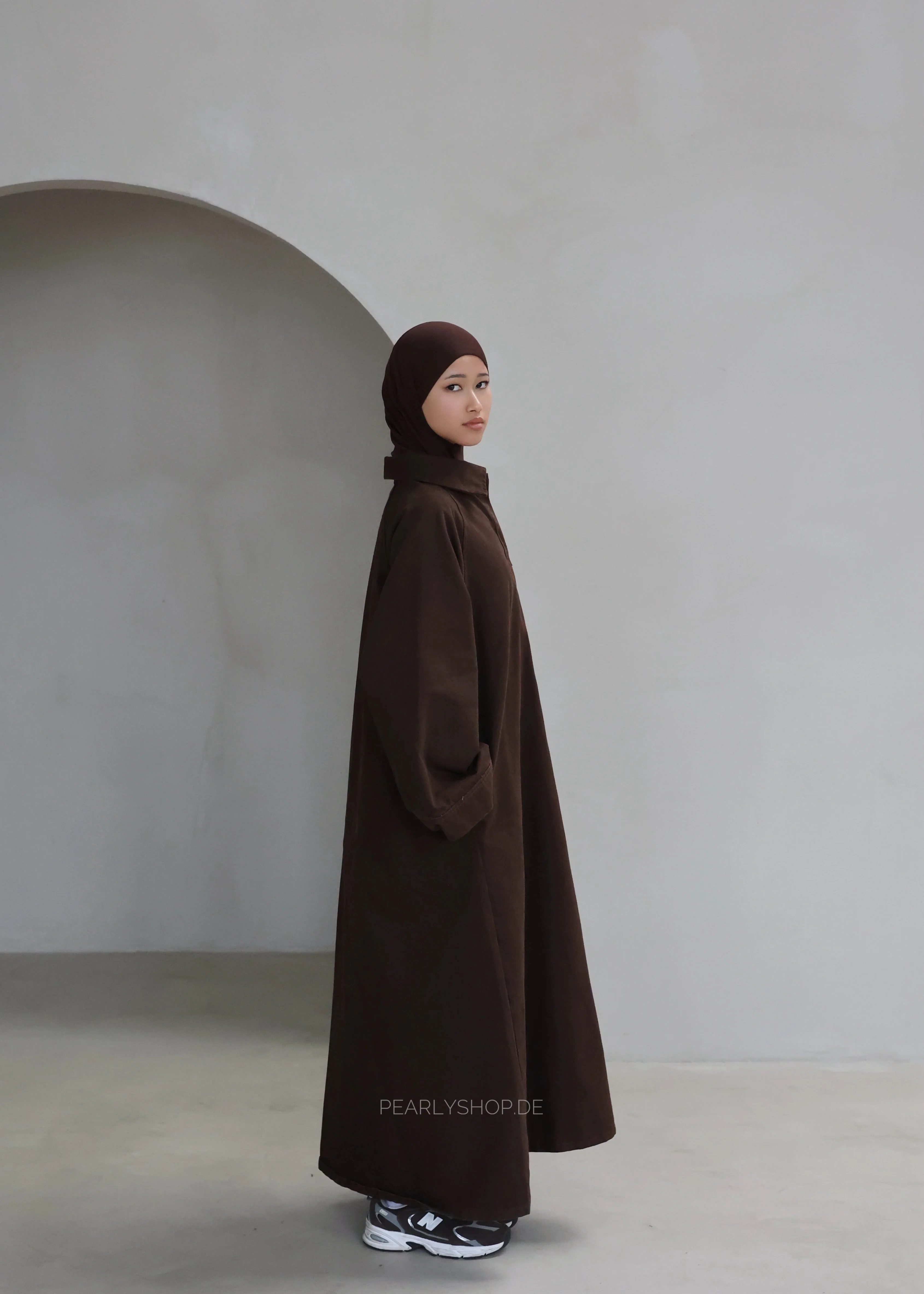 Abaya DENIM FLOW Brown - Image 2