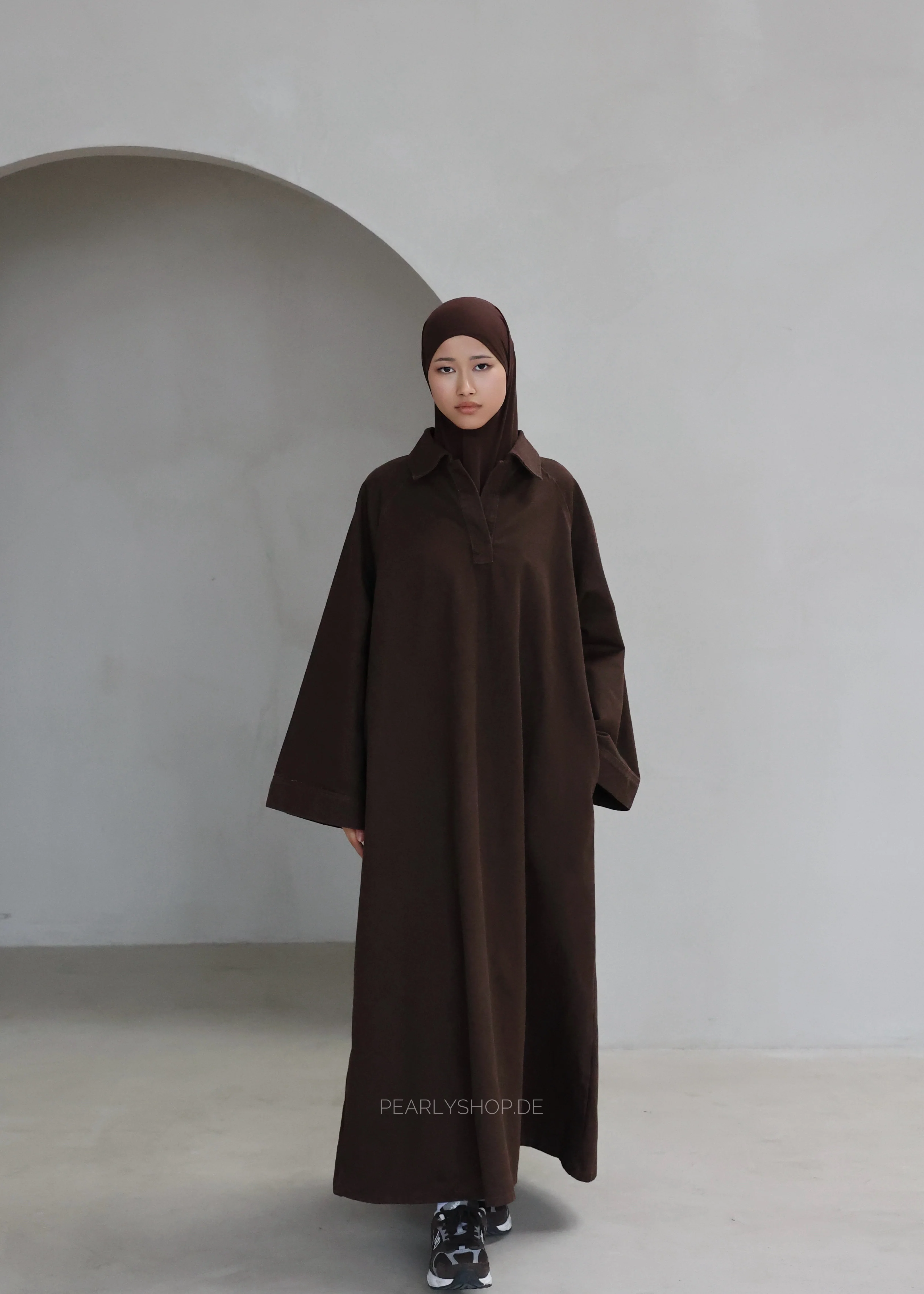 Abaya DENIM FLOW Brown - Image 3