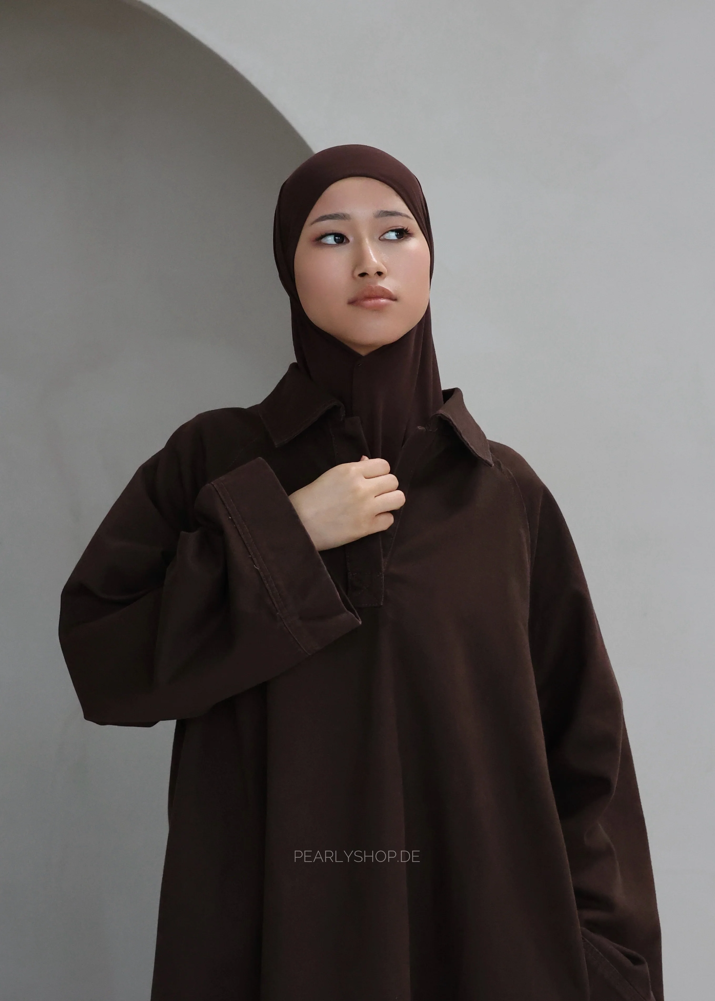 Abaya DENIM FLOW Brown - Image 4