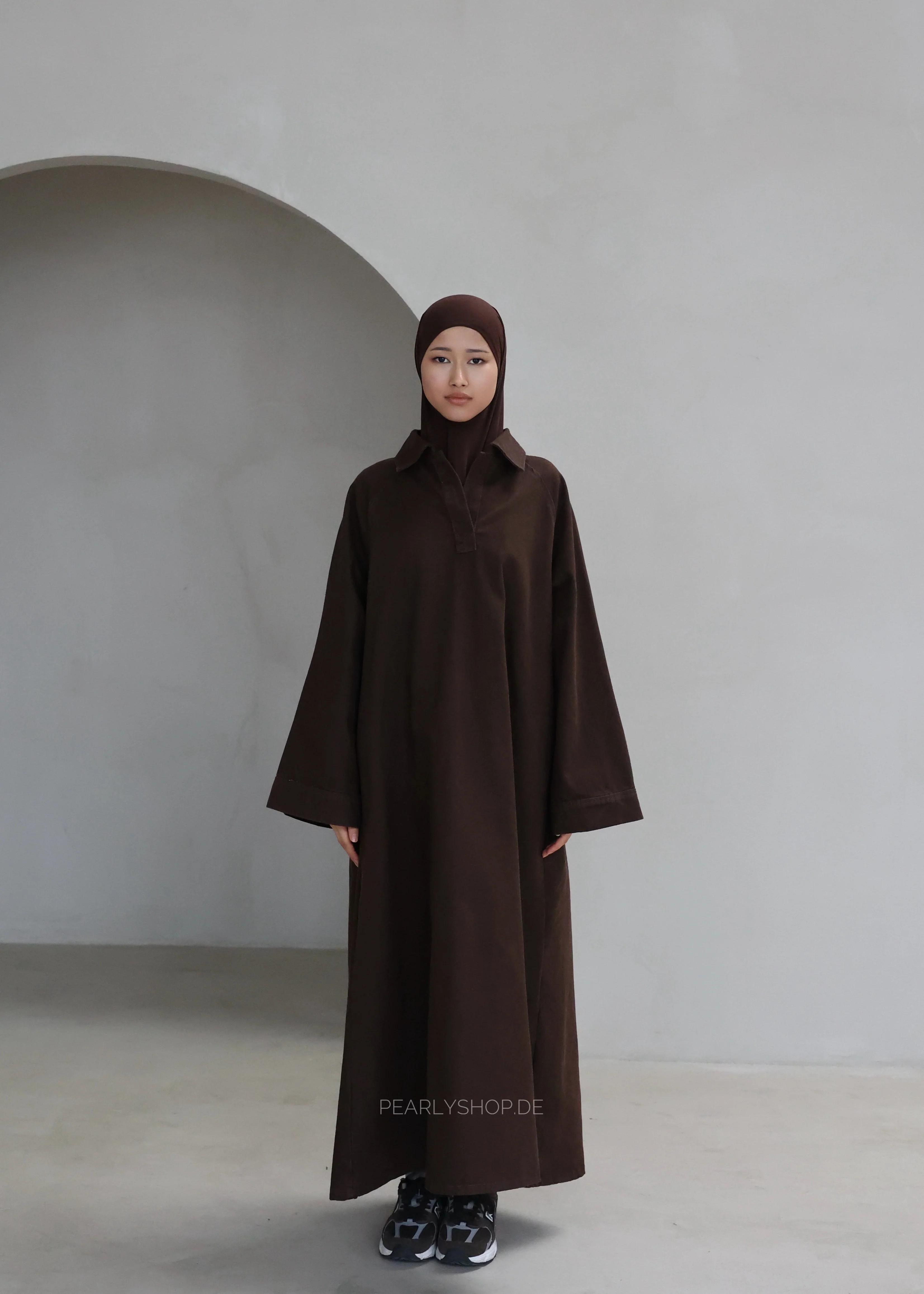 Abaya DENIM FLOW Brown - Image 7