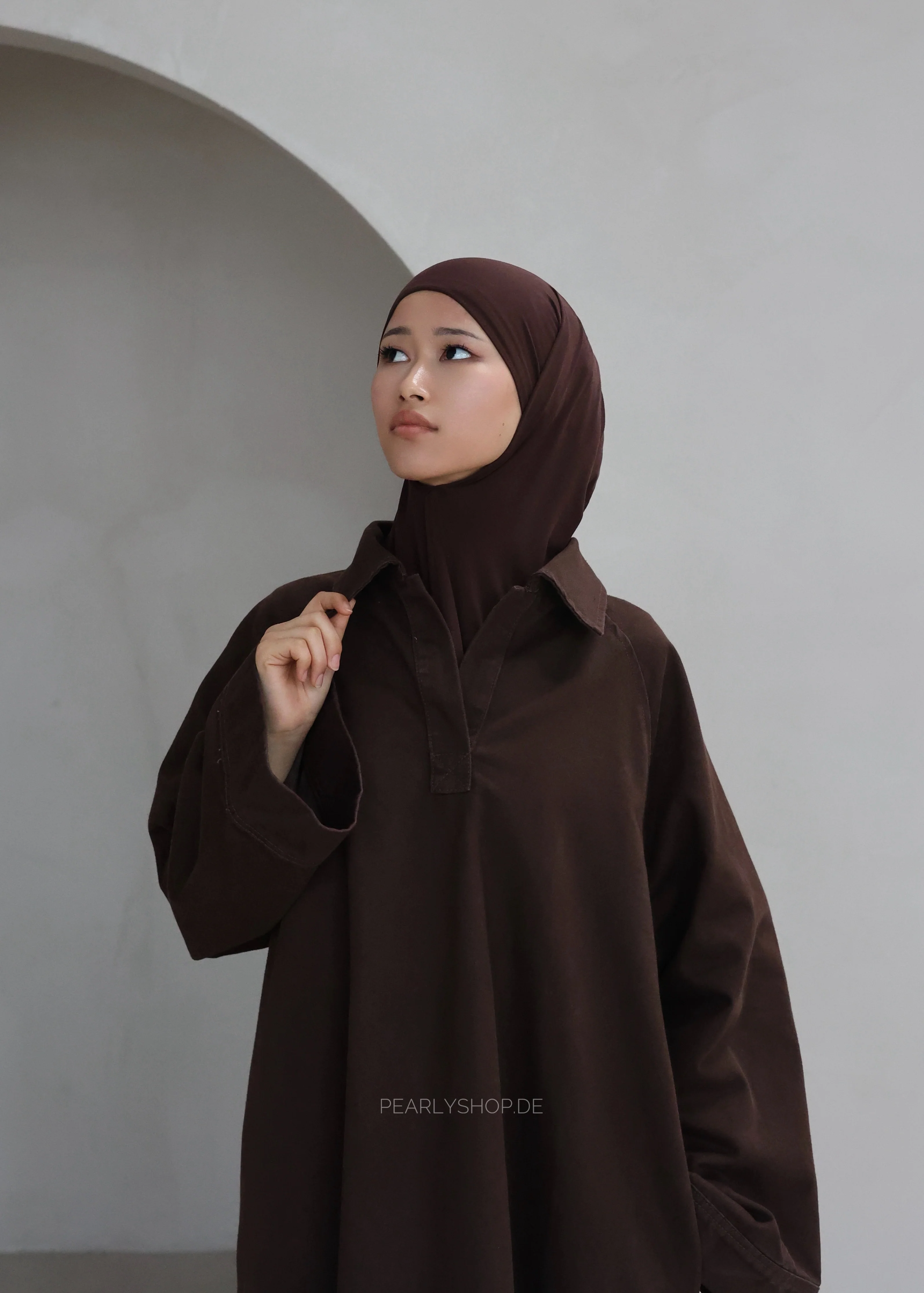 Abaya DENIM FLOW Brown - Image 8