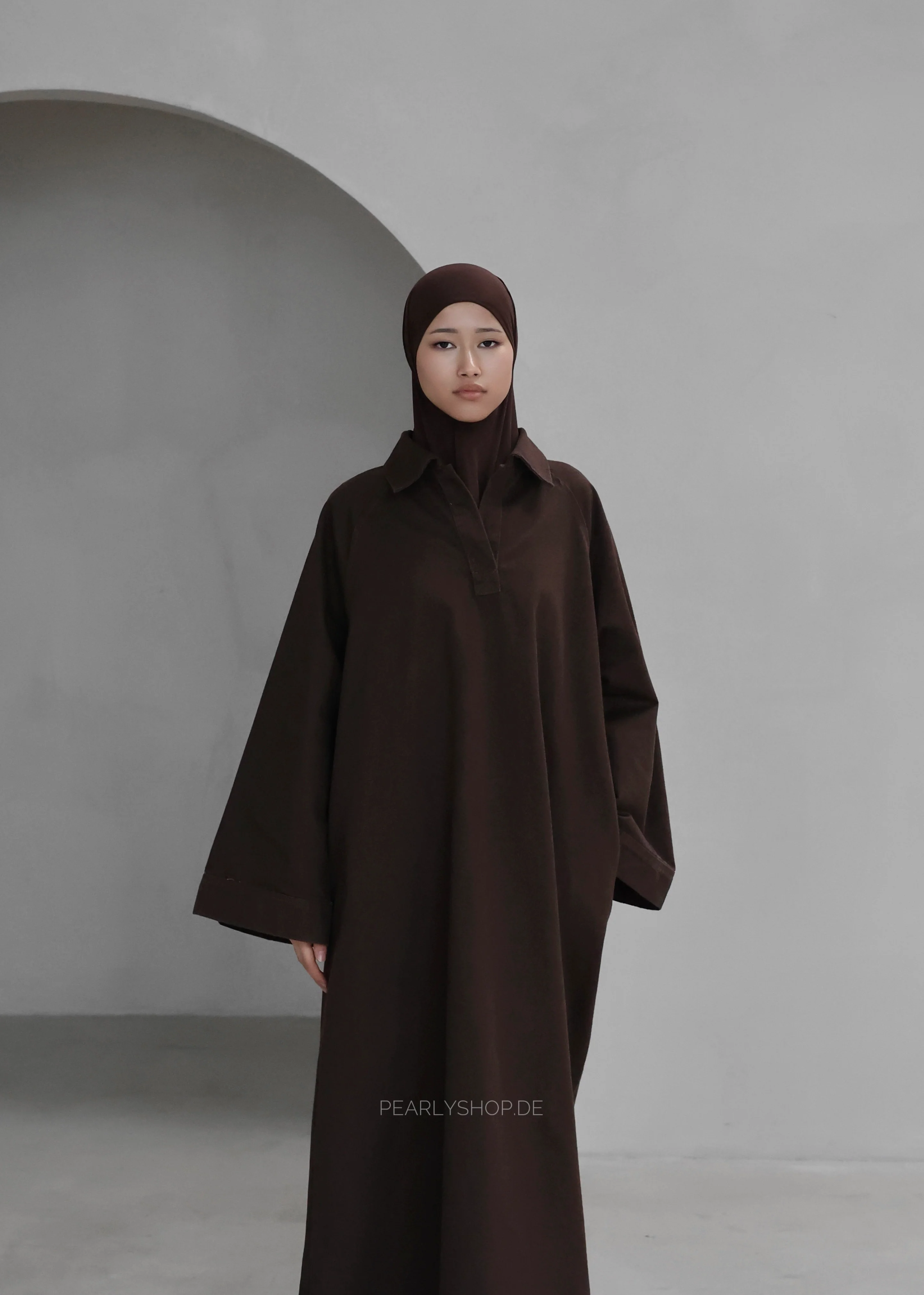 Abaya DENIM FLOW Brown - Image 9