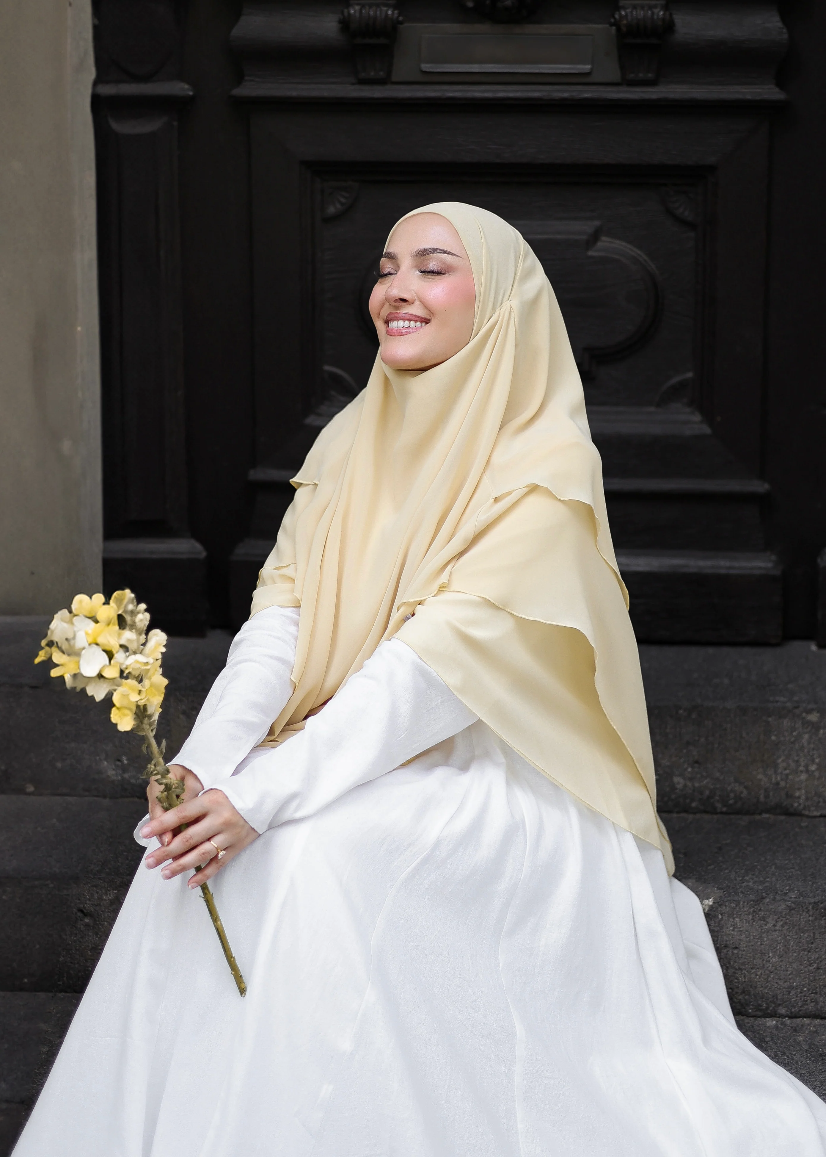Chiffon Khimar BUTTER YELLOW
