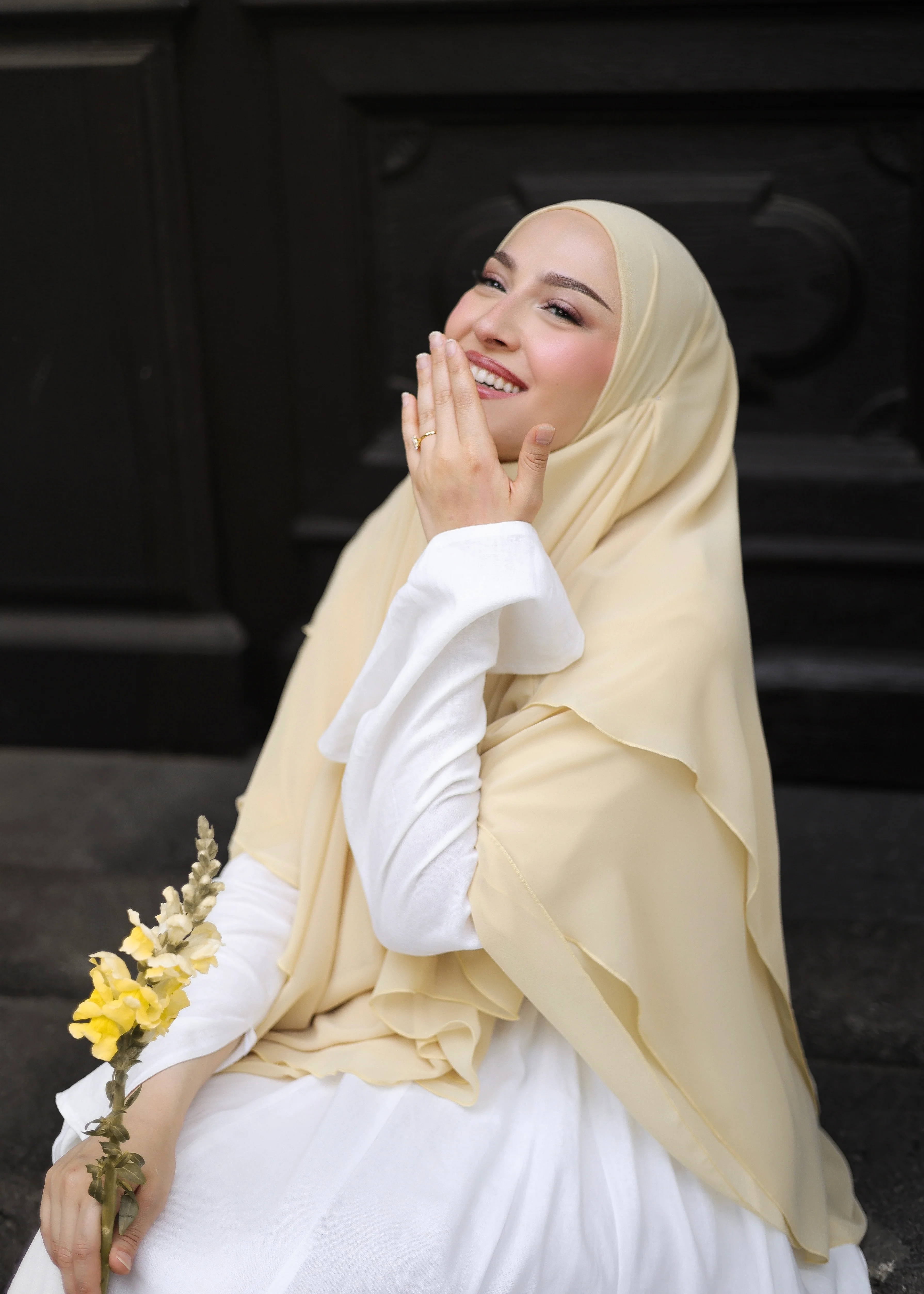 Chiffon Khimar BUTTER YELLOW - Image 2