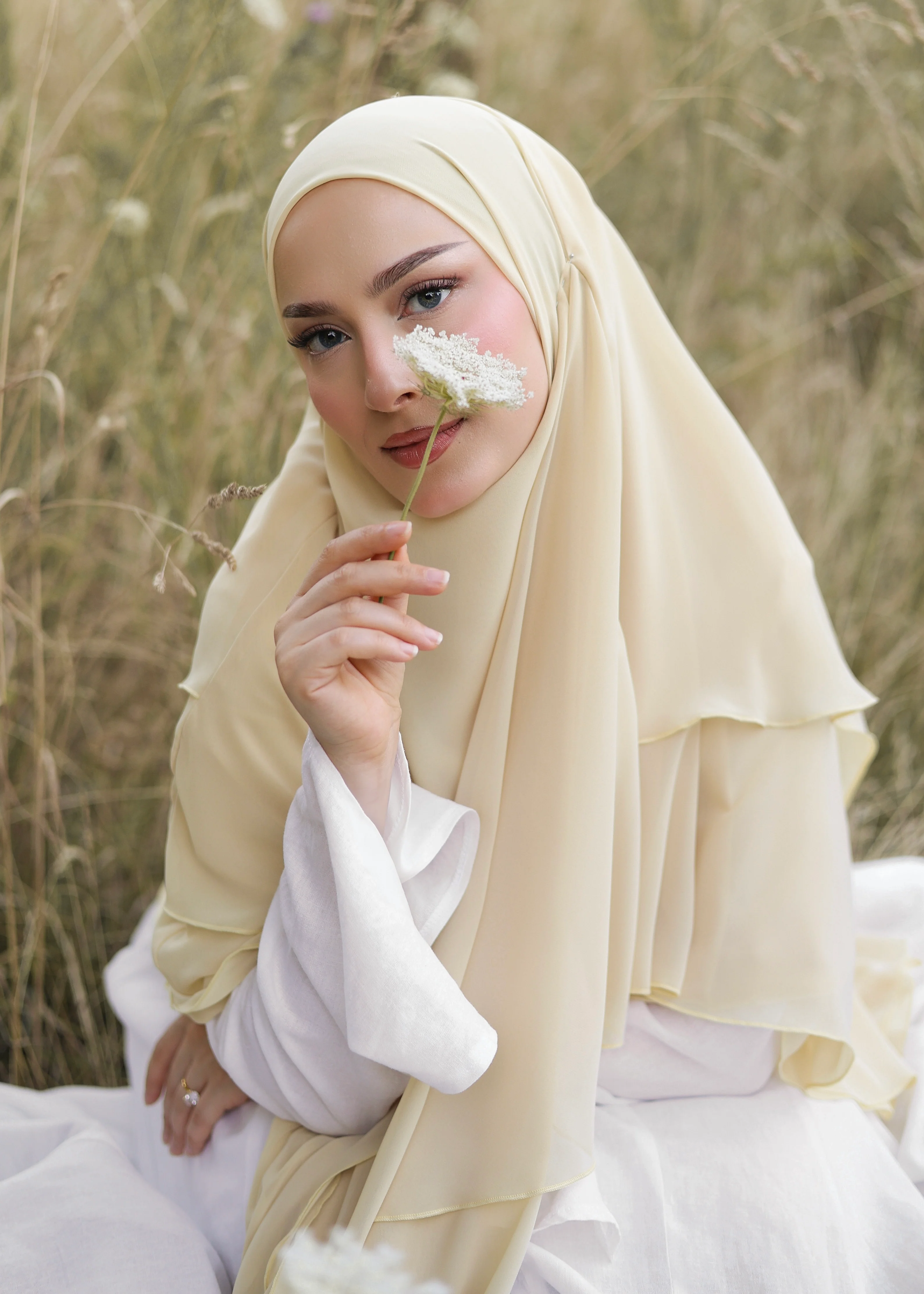 Chiffon Khimar BUTTER YELLOW - Image 4