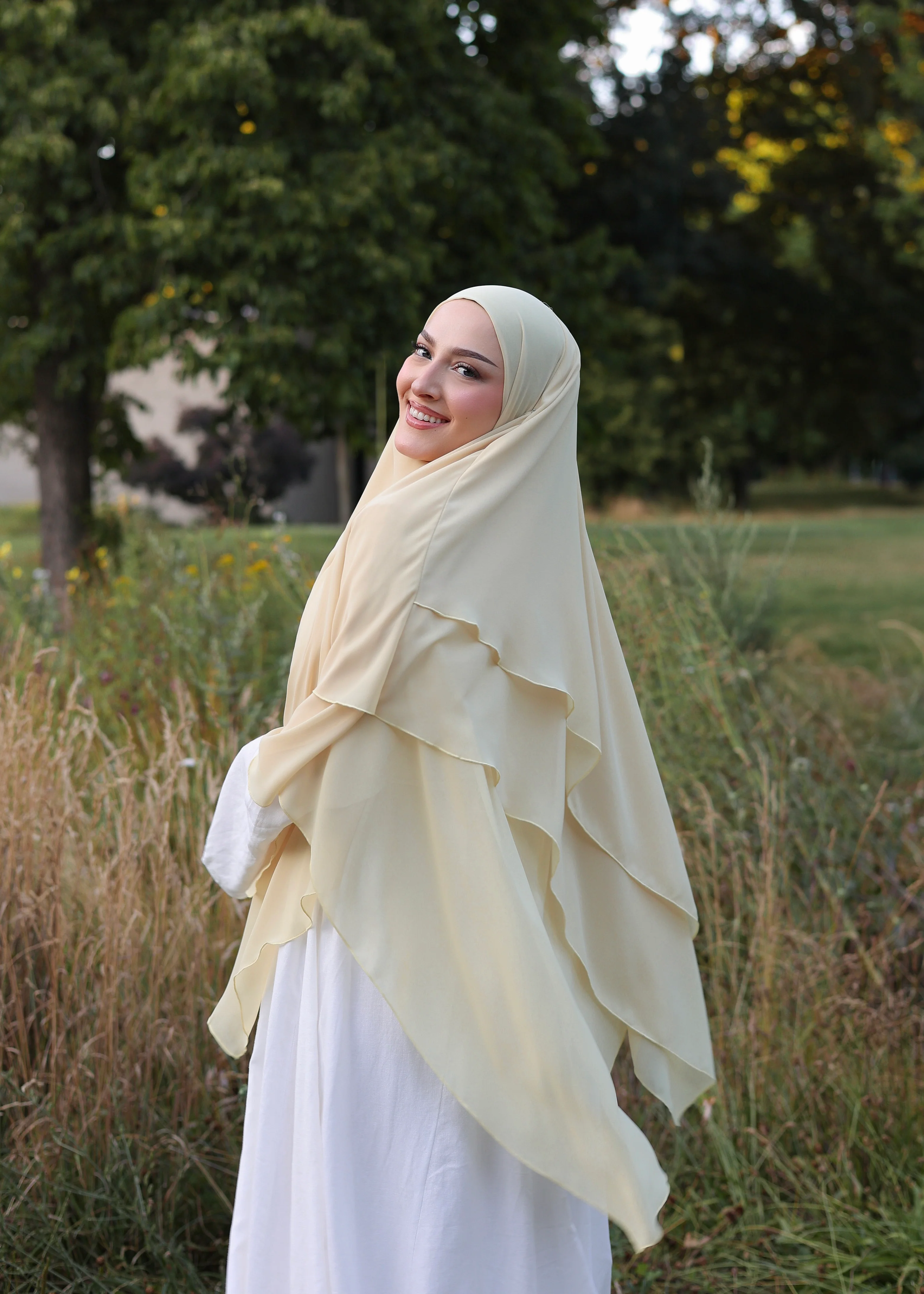 Chiffon Khimar BUTTER YELLOW - Image 5