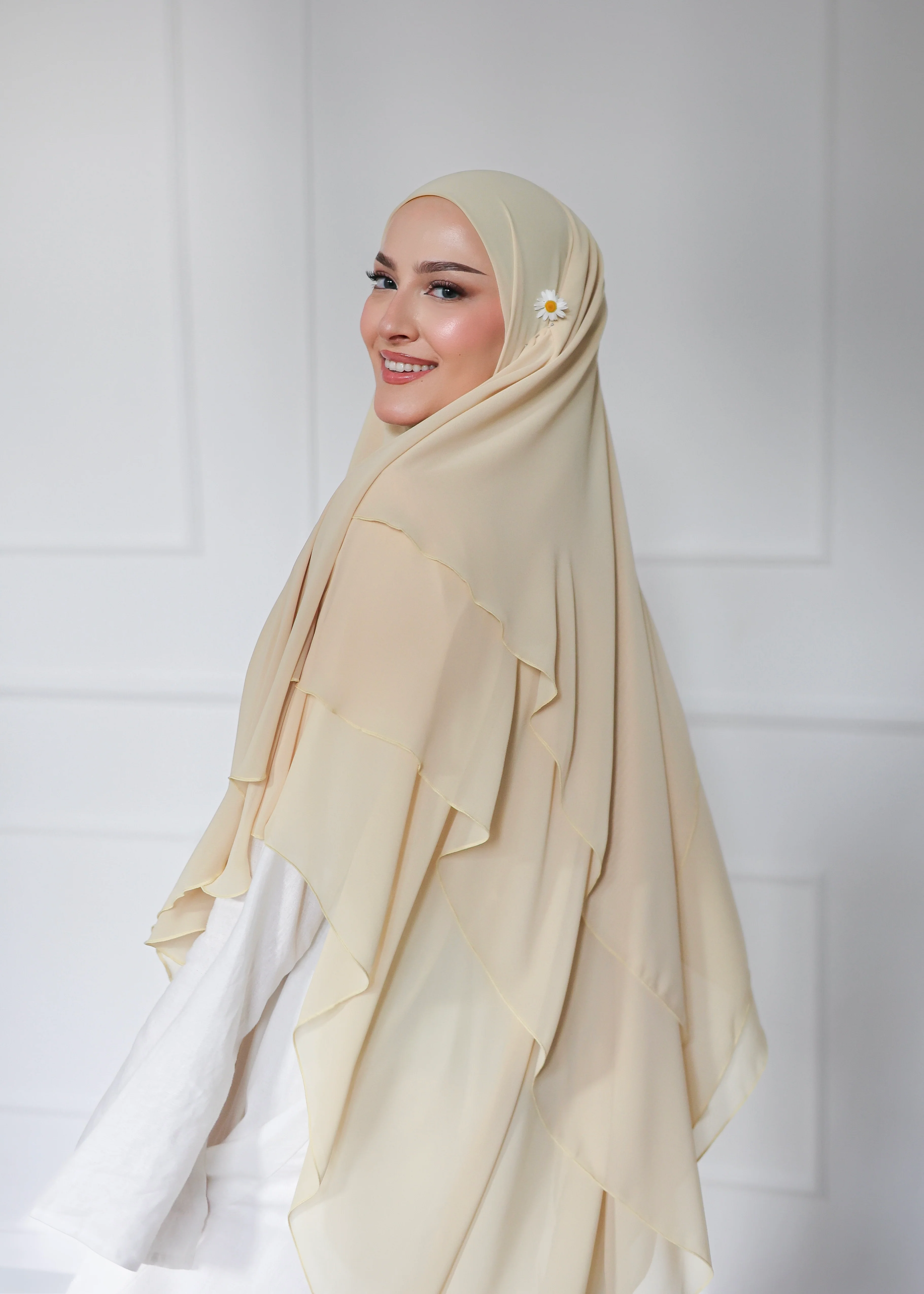 Chiffon Khimar BUTTER YELLOW - Image 6