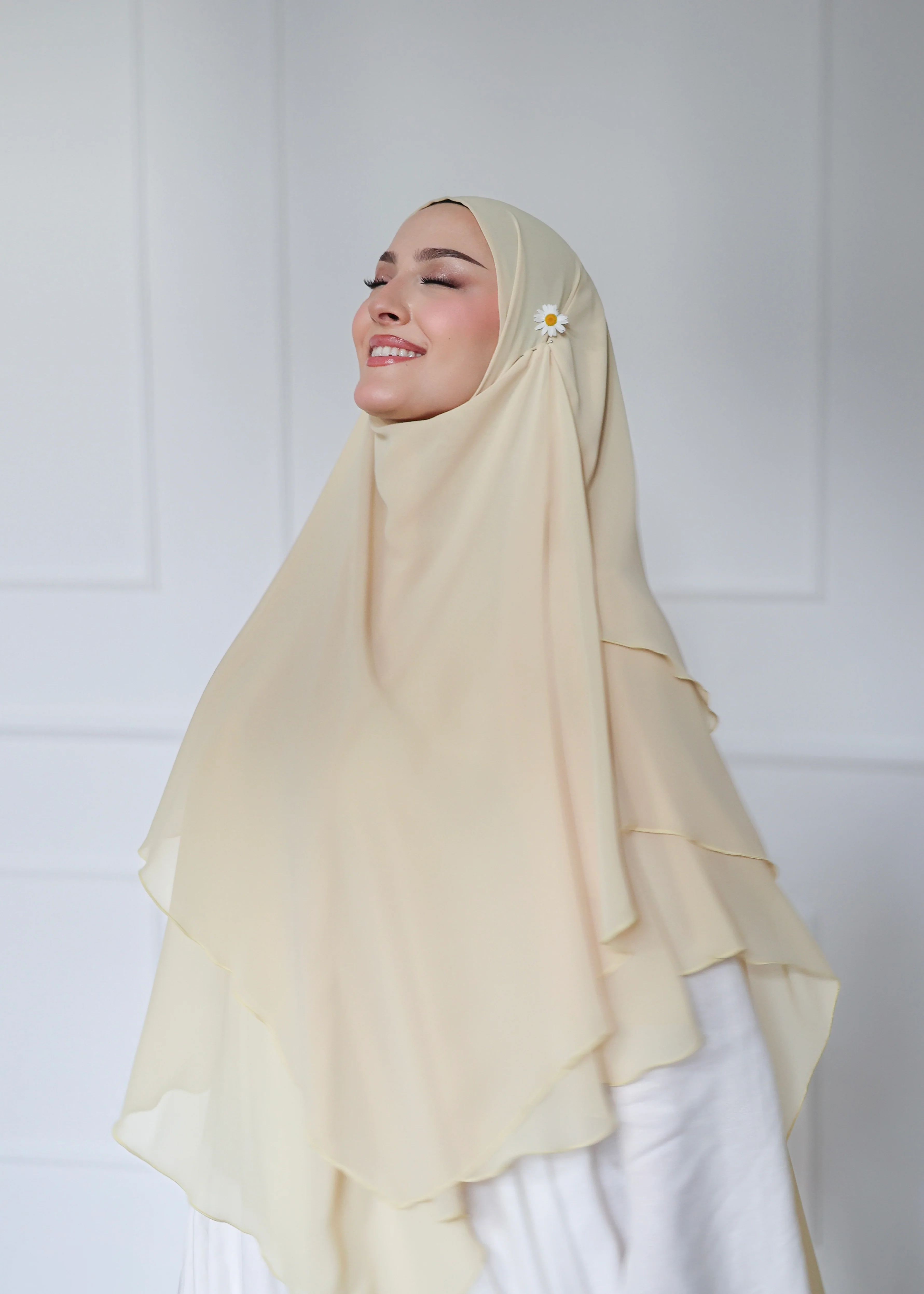 Chiffon Khimar BUTTER YELLOW - Image 7
