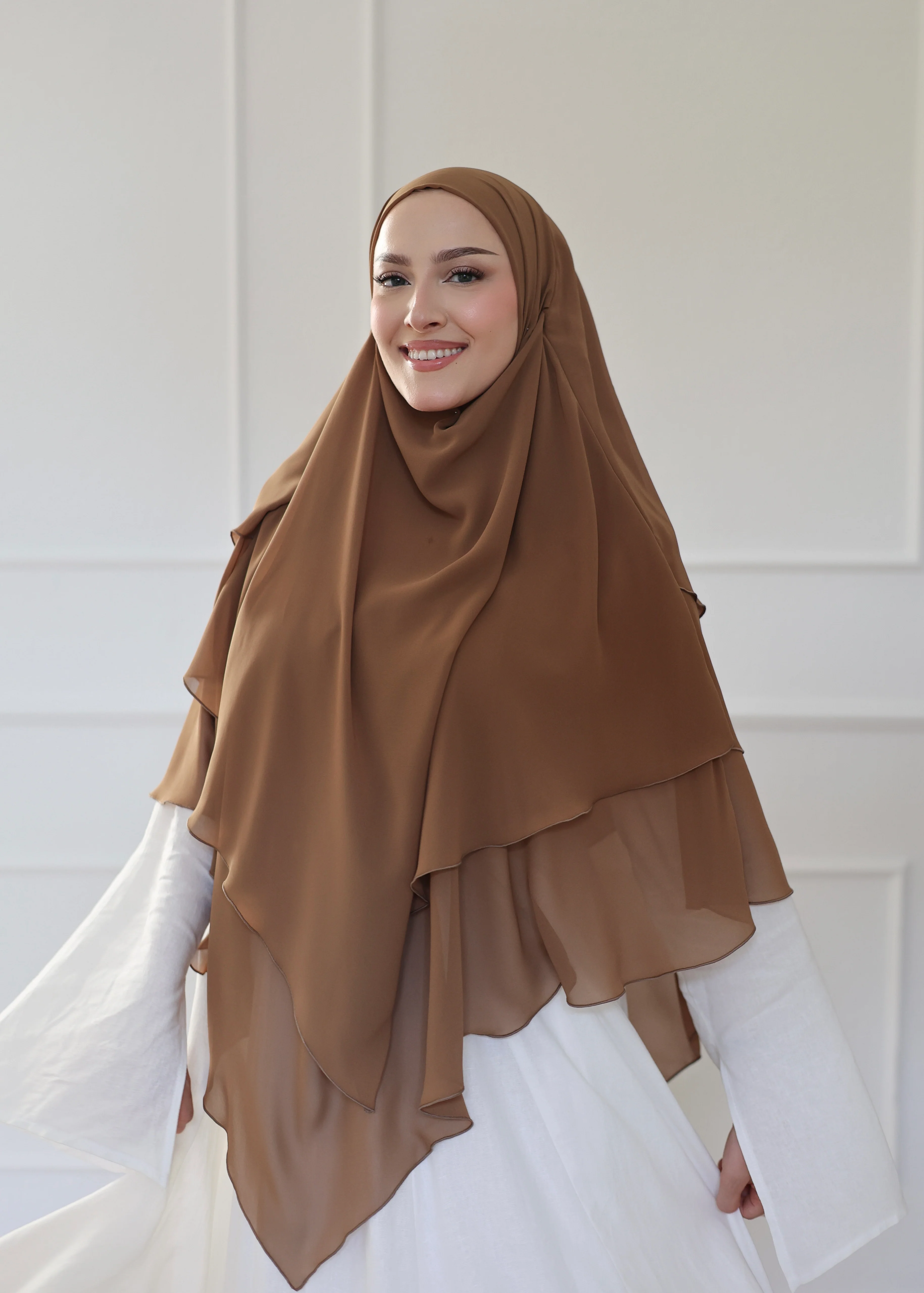 Chiffon Khimar CARAMEL - Image 3
