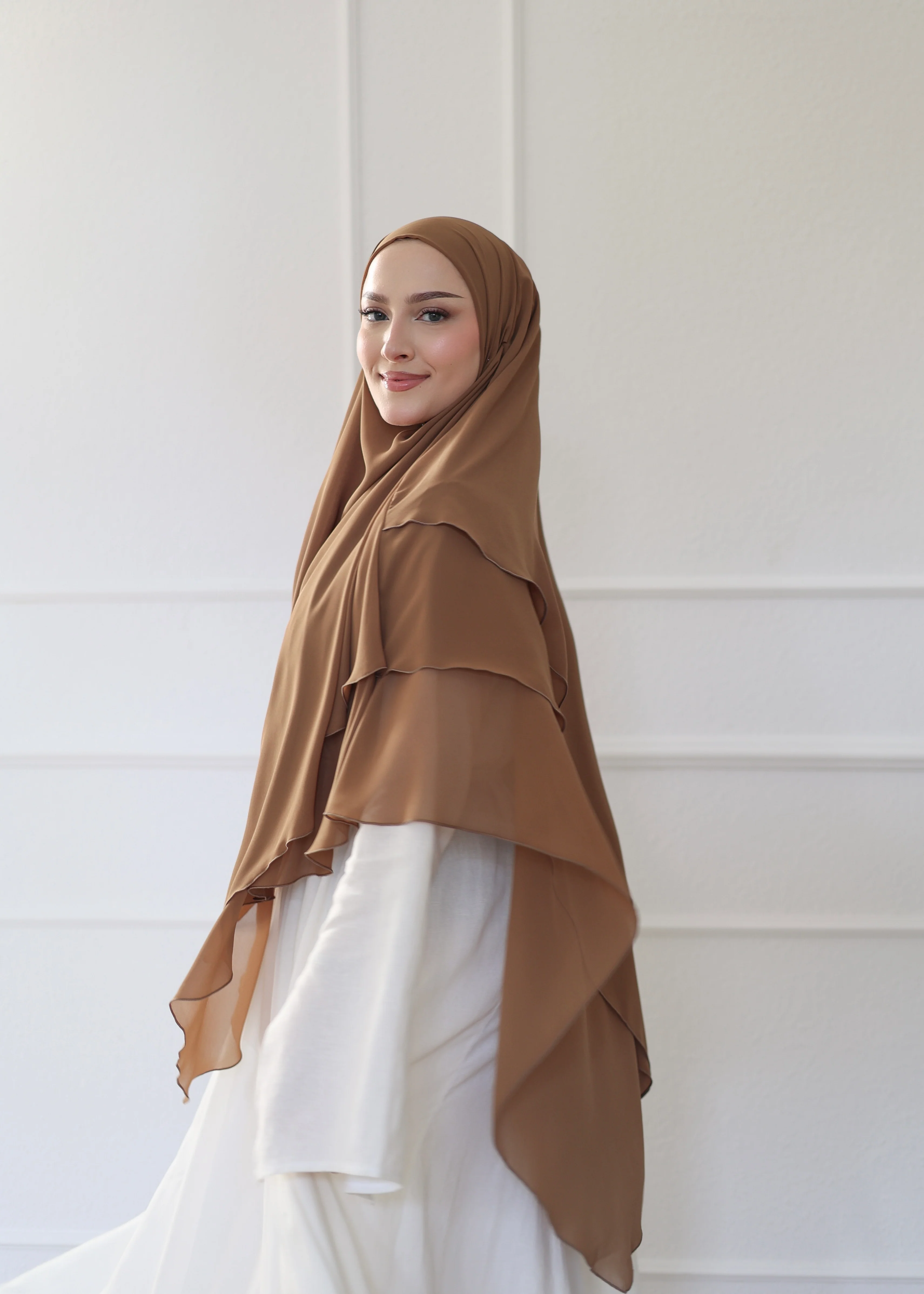 Chiffon Khimar CARAMEL - Image 4