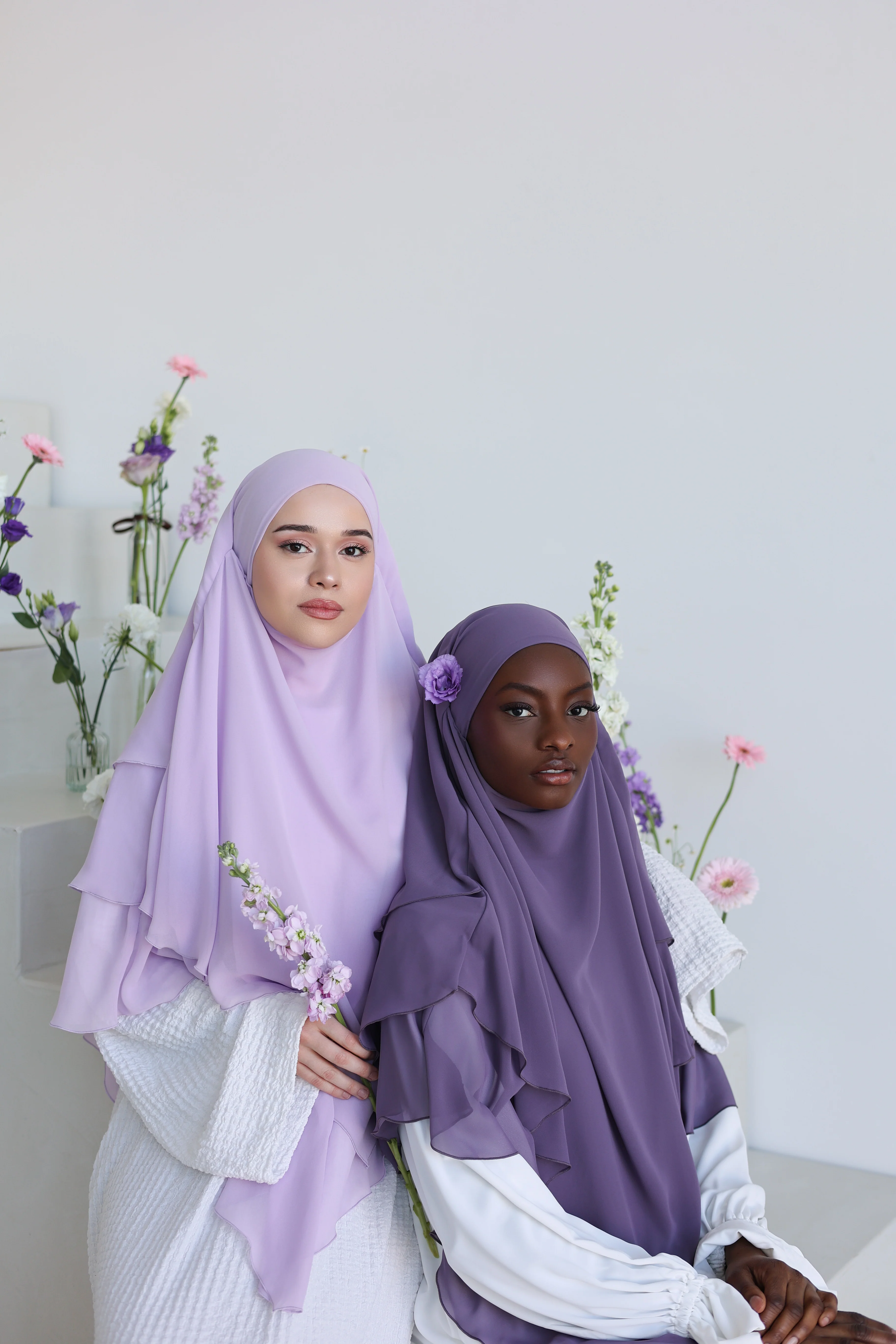 Chiffon Khimar LAVENDER - Image 3