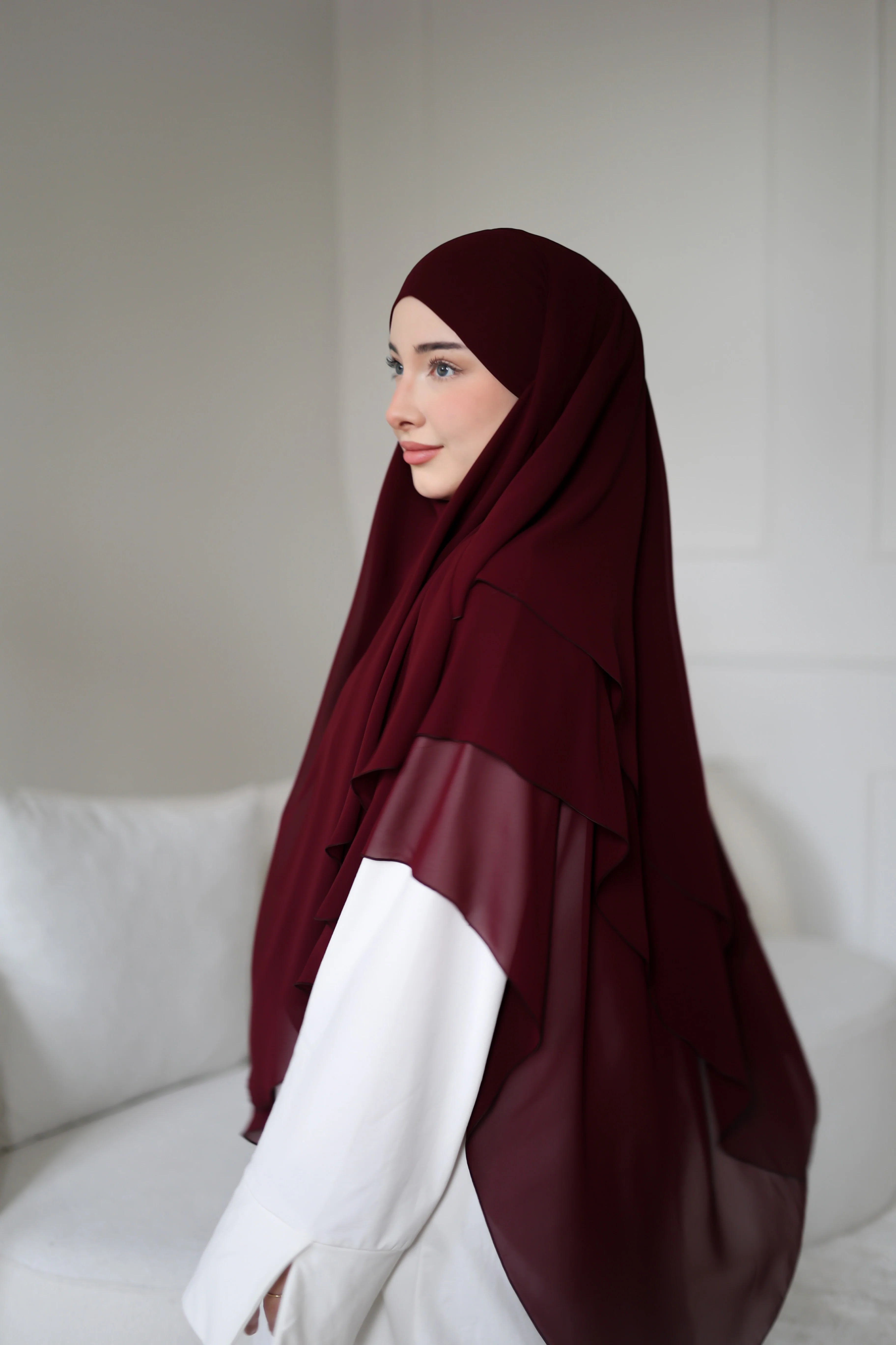 Chiffon Khimar BORDEAUX