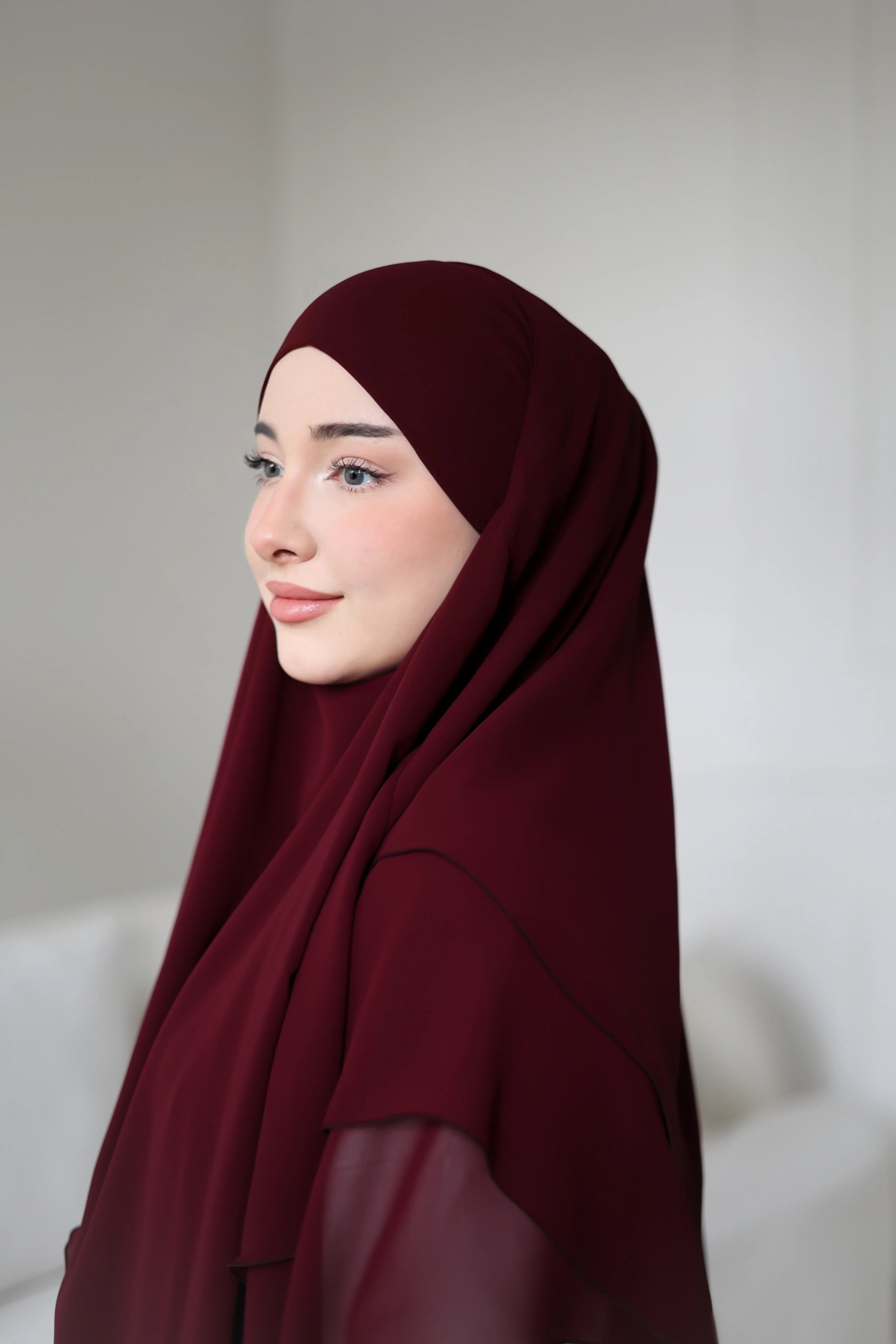 Chiffon Khimar BORDEAUX - Image 2