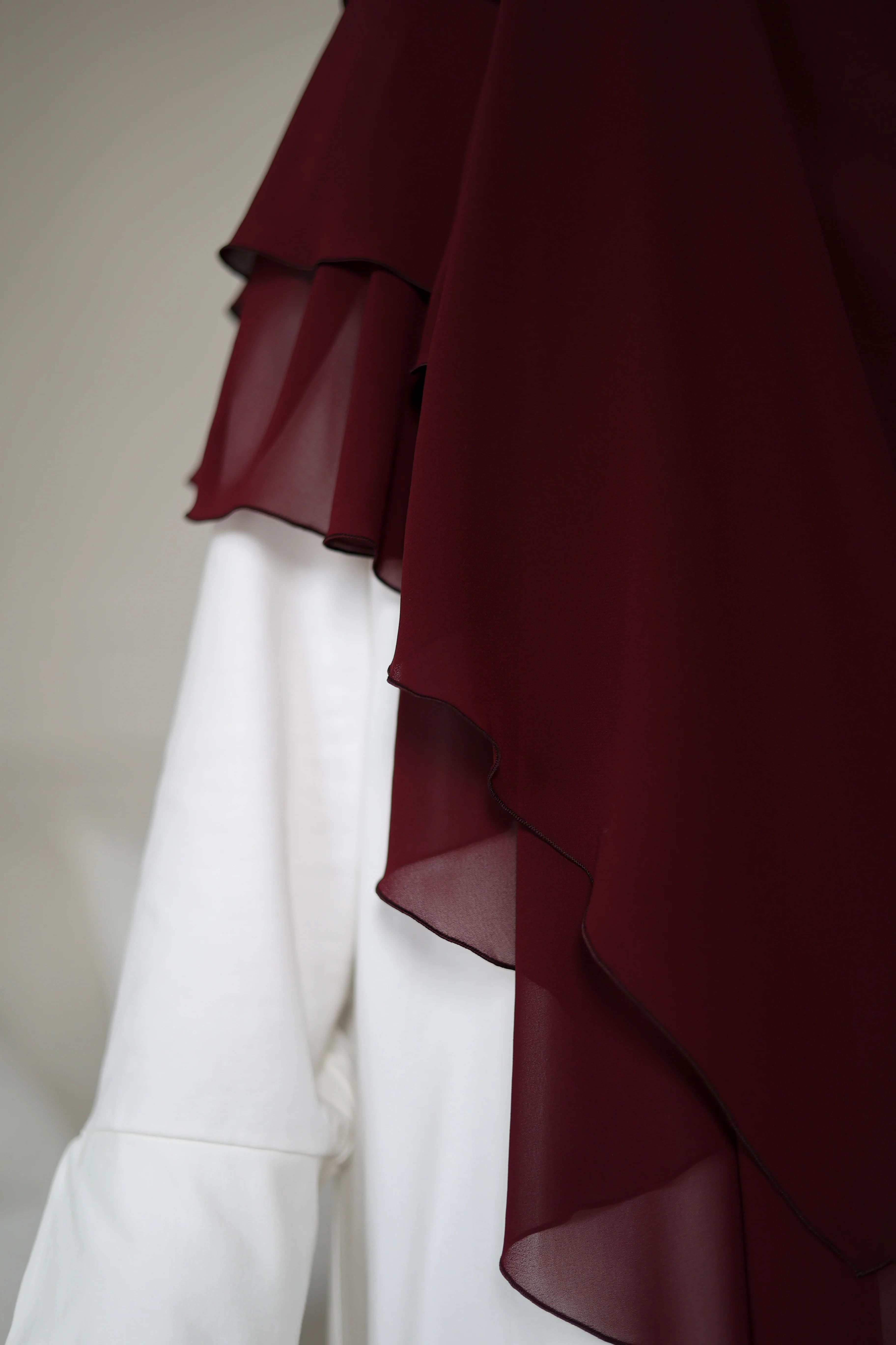 Chiffon Khimar BORDEAUX - Image 3