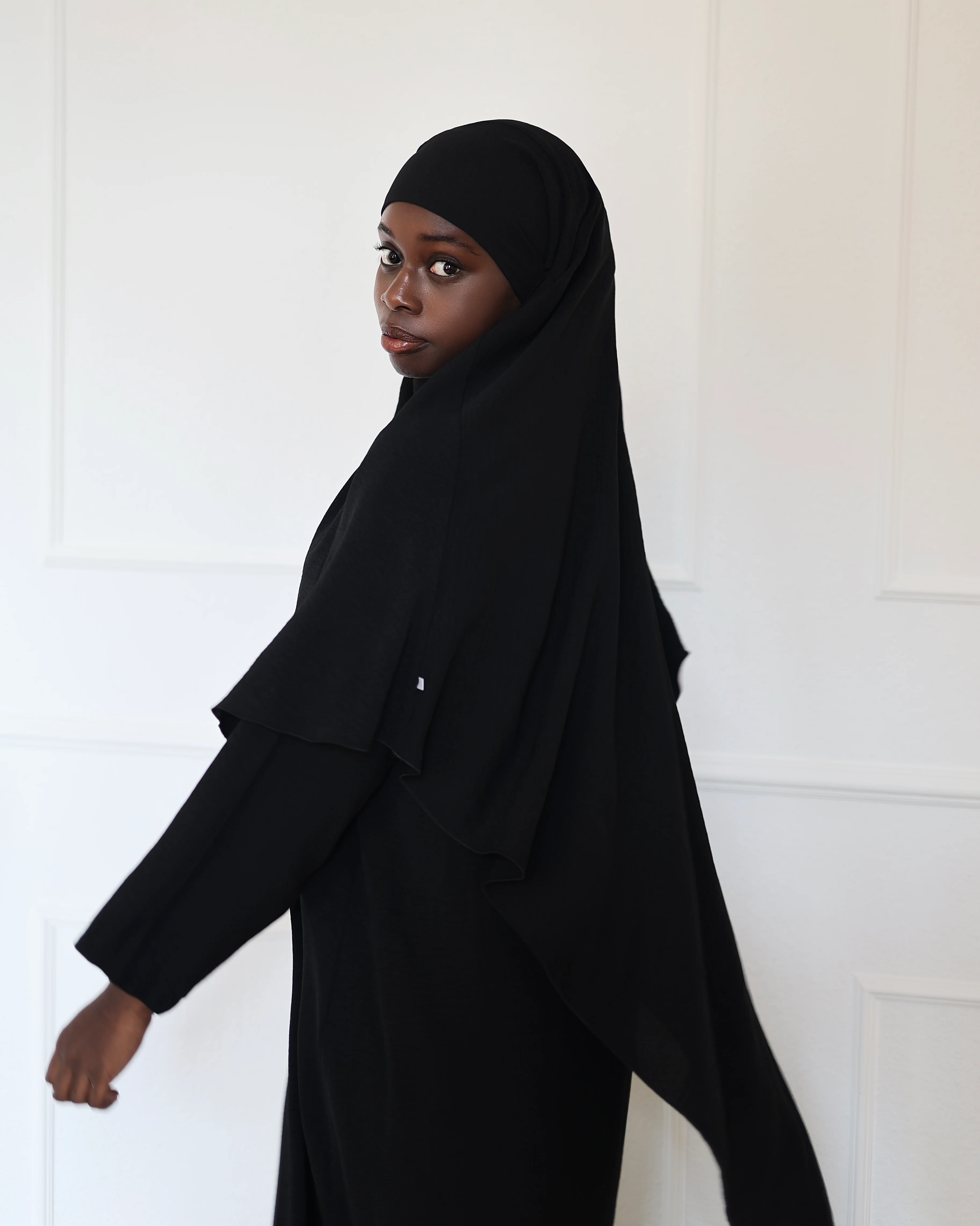 PEARLY COLLECTION Baumwoll Khimar BLACK - Image 3