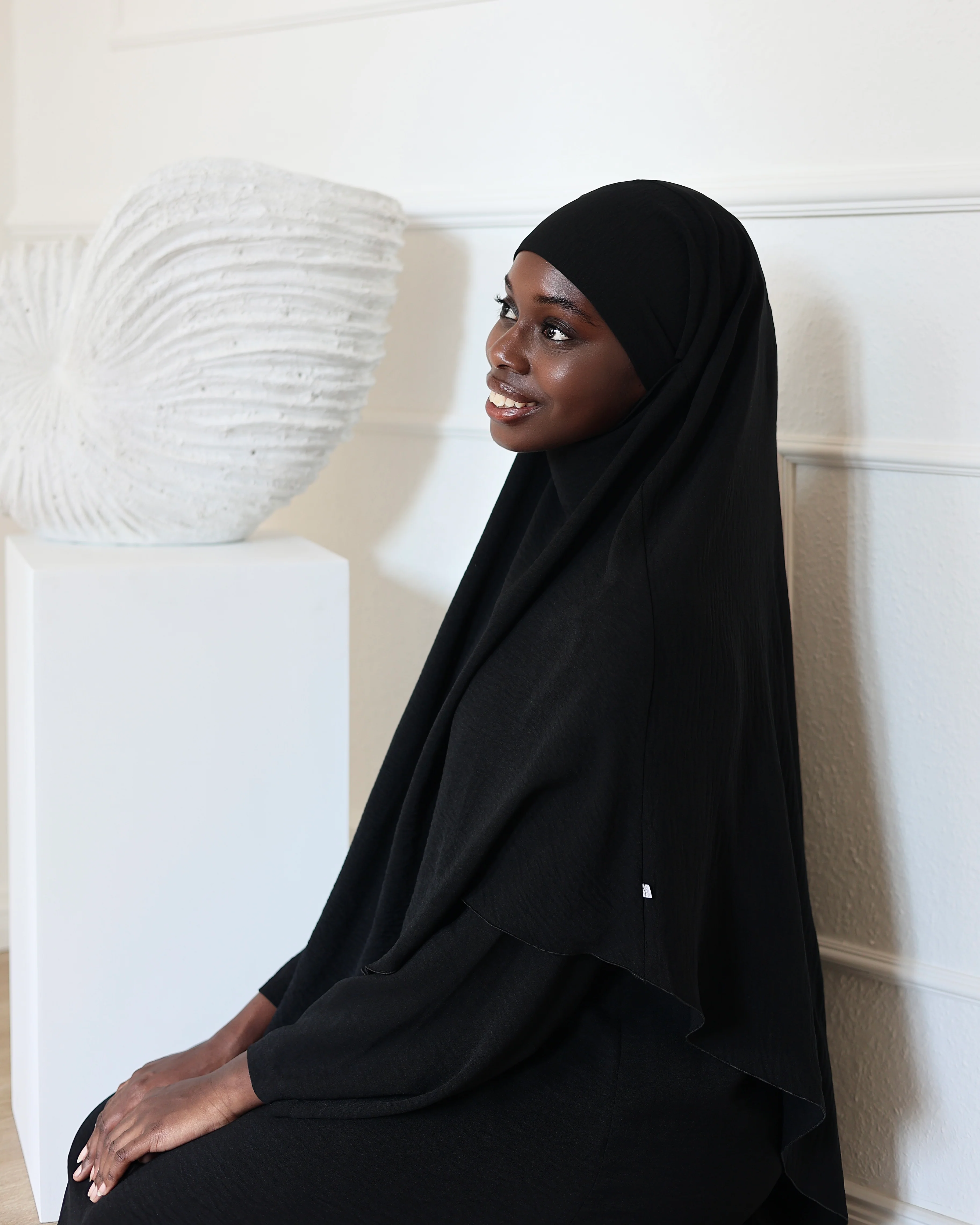 PEARLY COLLECTION Baumwoll Khimar BLACK - Image 6