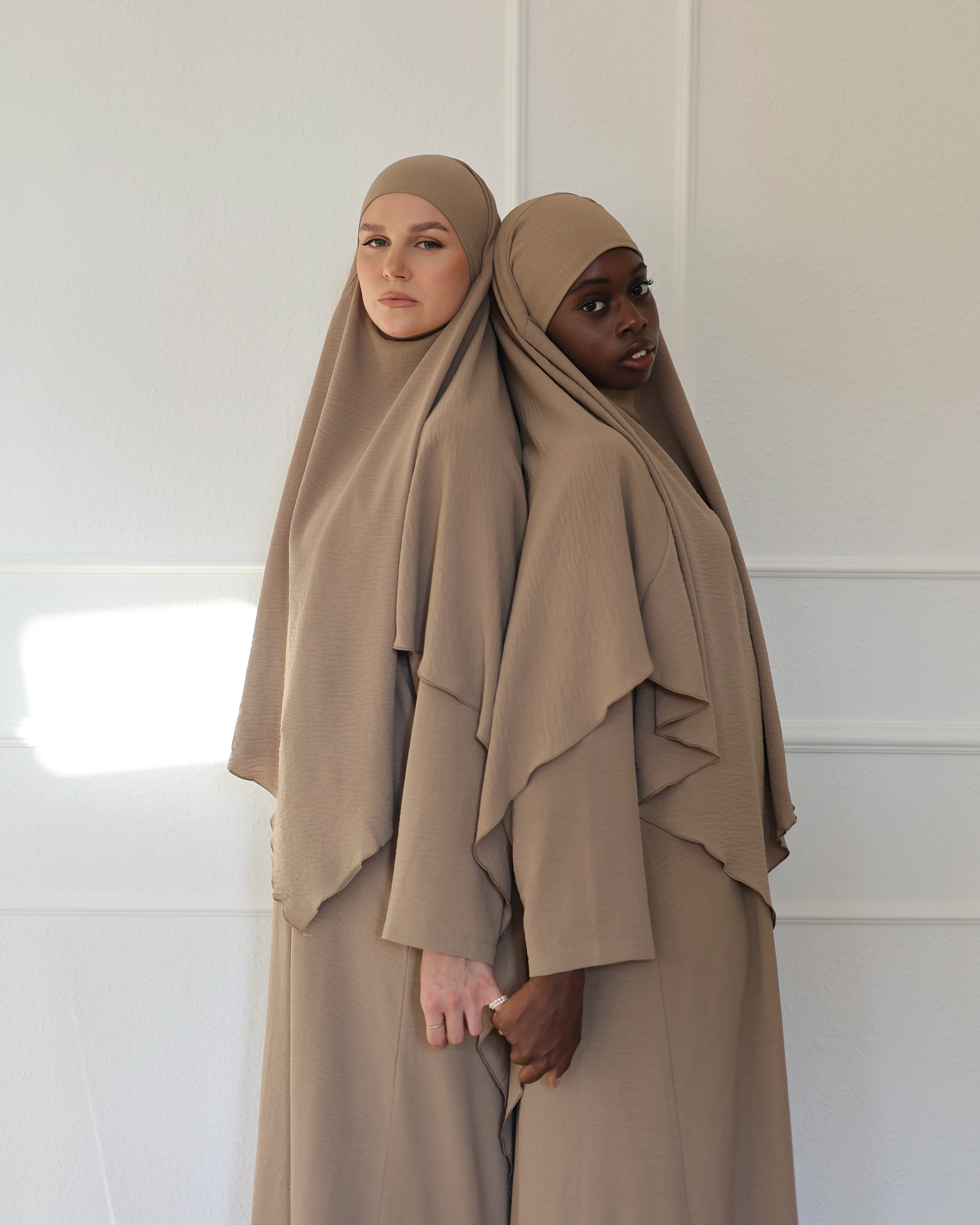 PEARLY COLLECTION Baumwoll Khimar CAPPUCCINO - Image 12