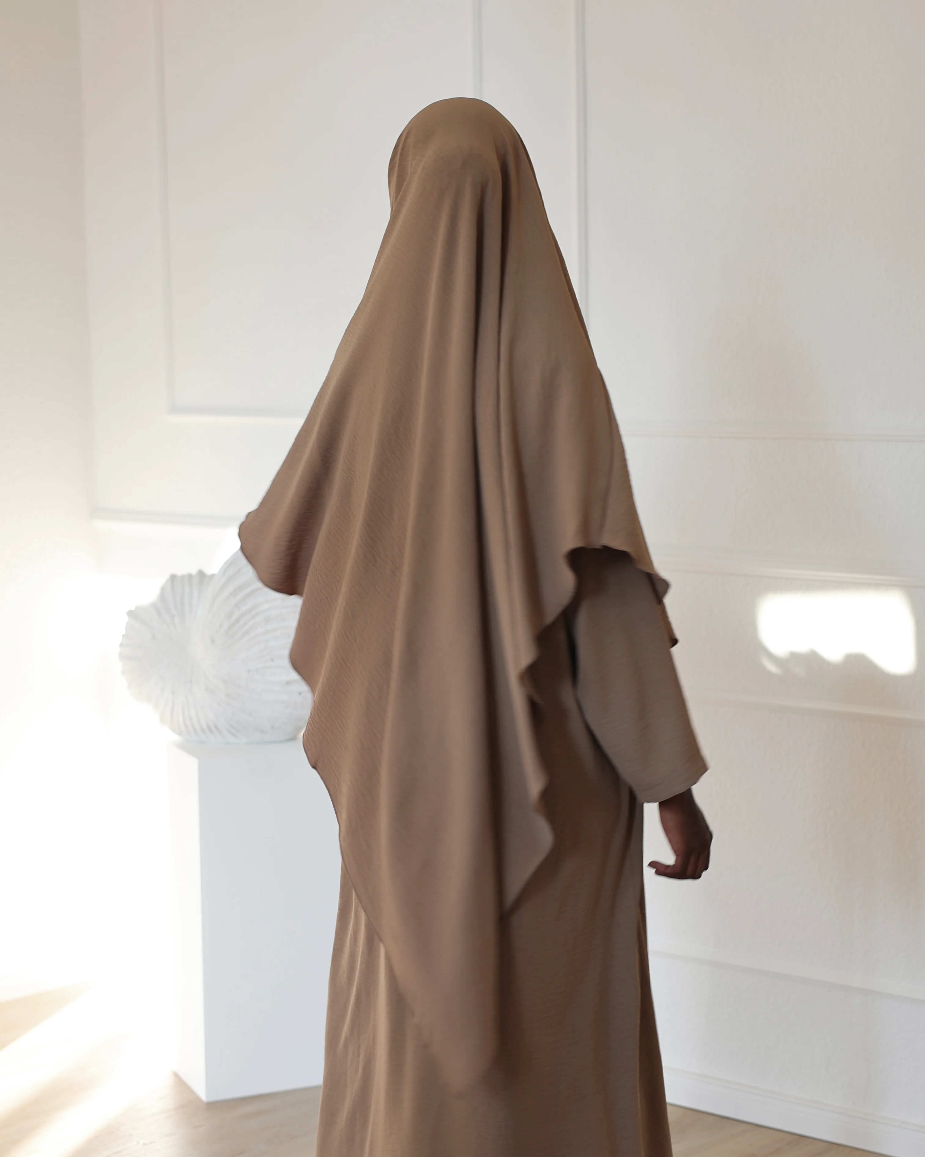 PEARLY COLLECTION Baumwoll Khimar CAPPUCCINO - Image 3