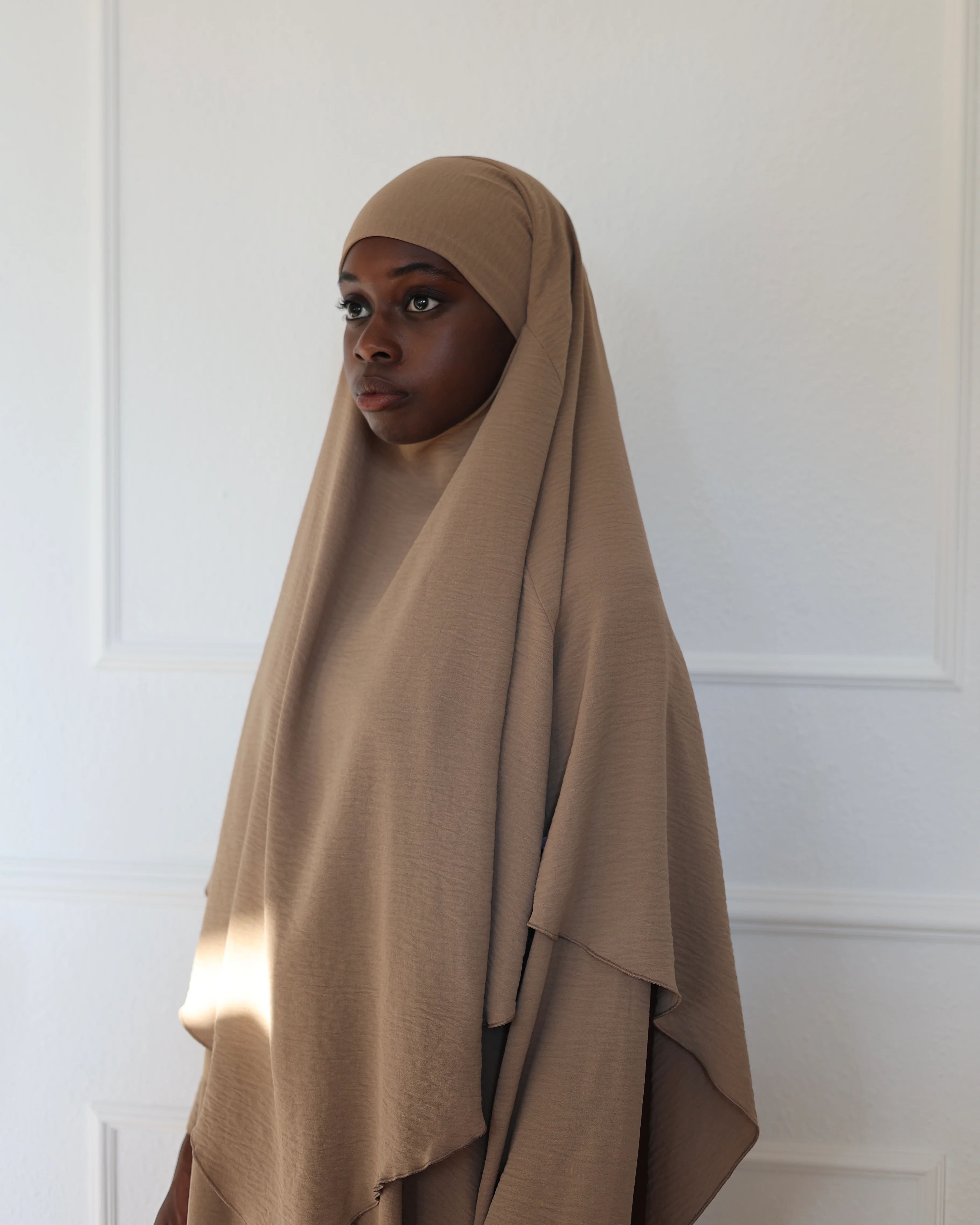 PEARLY COLLECTION Baumwoll Khimar CAPPUCCINO - Image 6