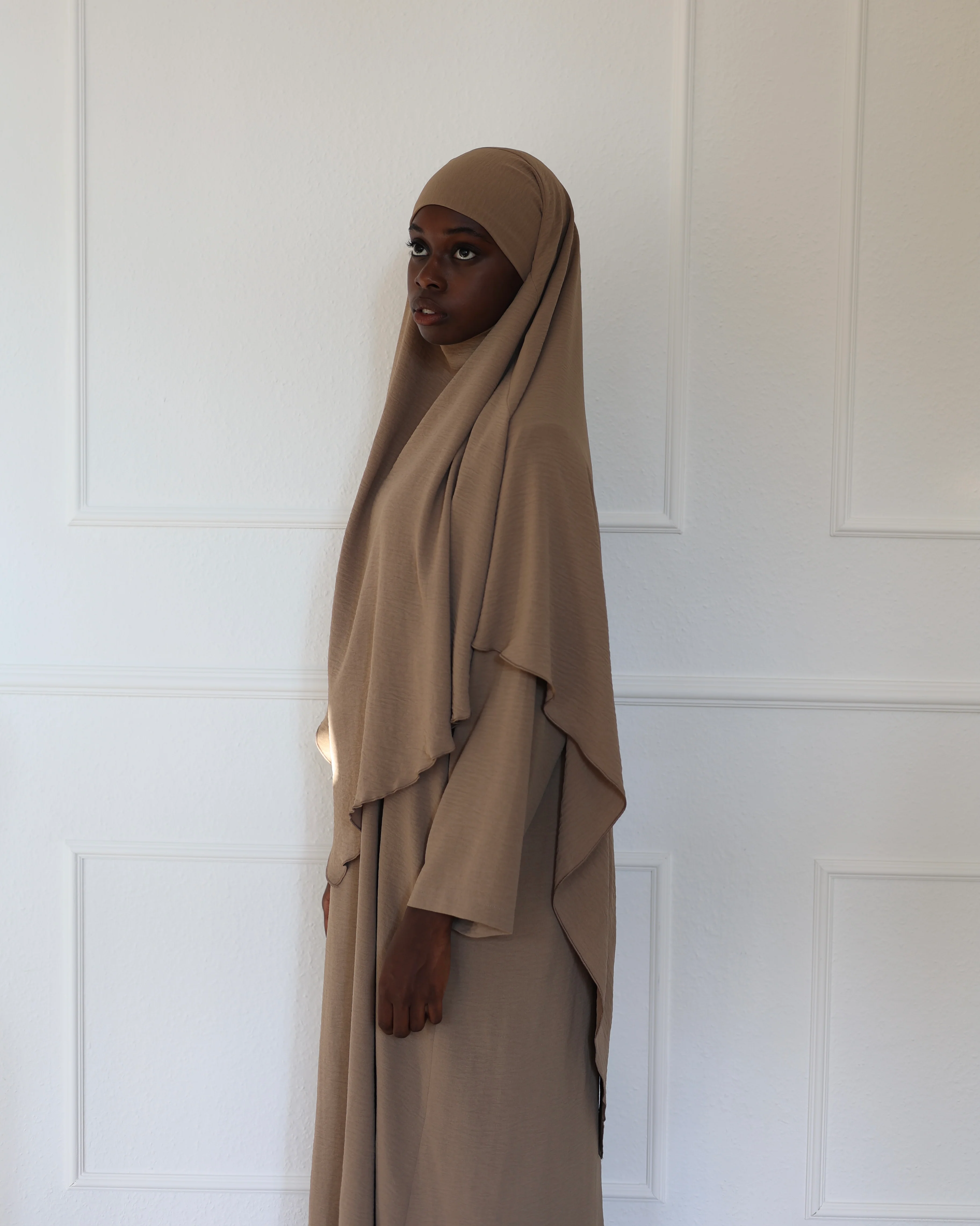 PEARLY COLLECTION Baumwoll Khimar CAPPUCCINO - Image 7
