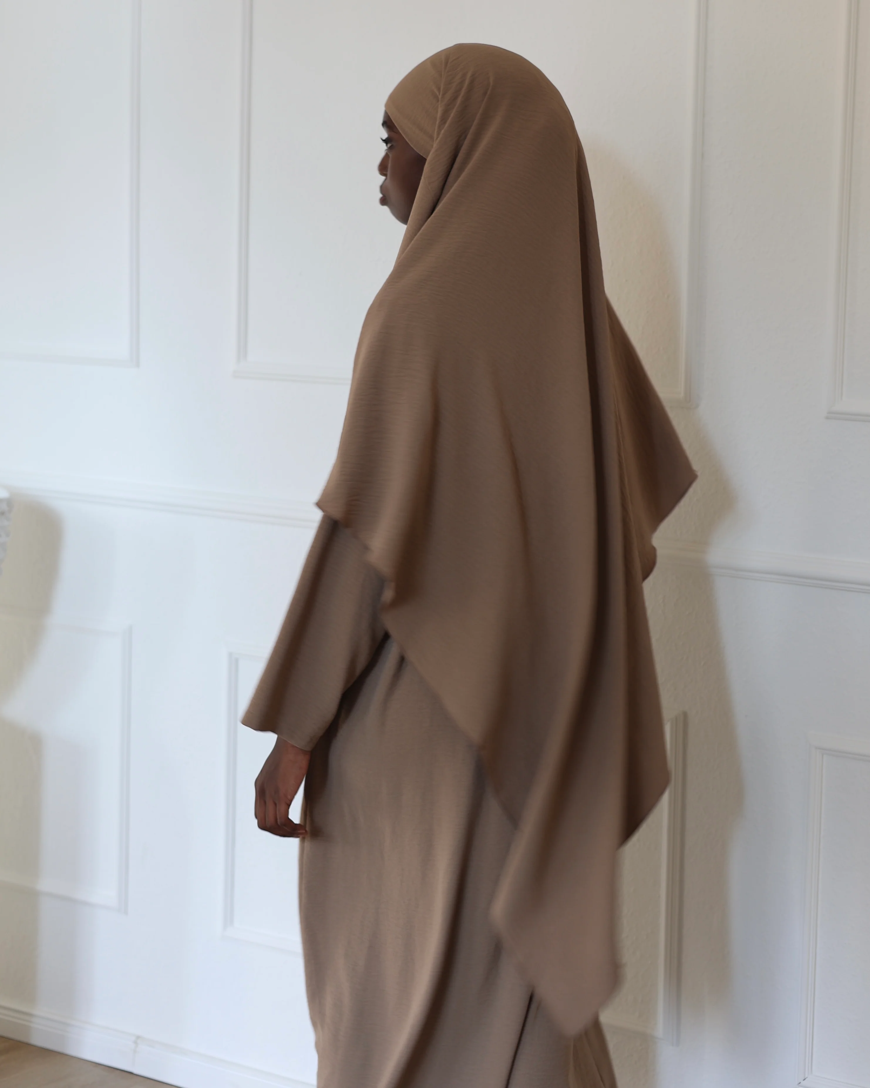 PEARLY COLLECTION Baumwoll Khimar CAPPUCCINO - Image 8